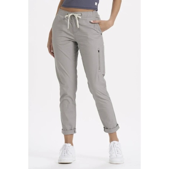 Vuori Pants - Vuori Climber Ripstop Pants Drawstring Stretch Elastic Waist Gray Tan Small